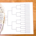 March Madness Bracket and Fanned Money